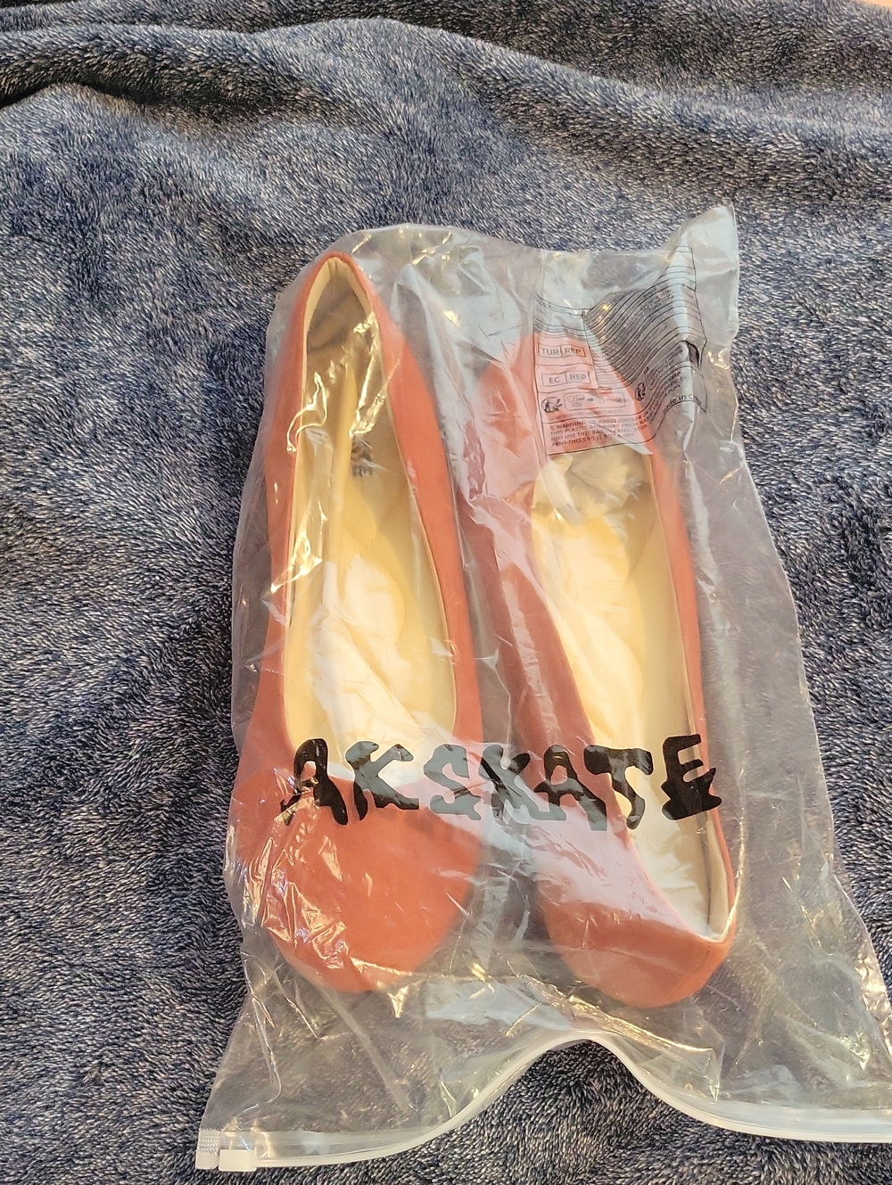 NWT Burnt Orange Faux Suede Ballet Flats Loafers Shoes 9.5